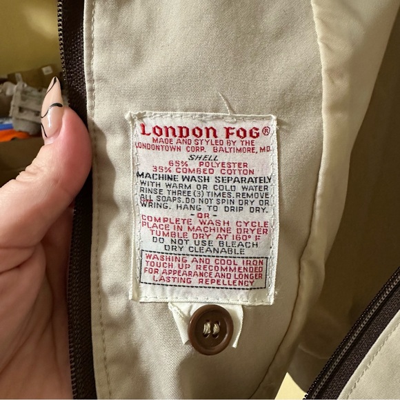 London Fog Harrington Jacket Mens L Neutral Cream - Picture 7 of 7